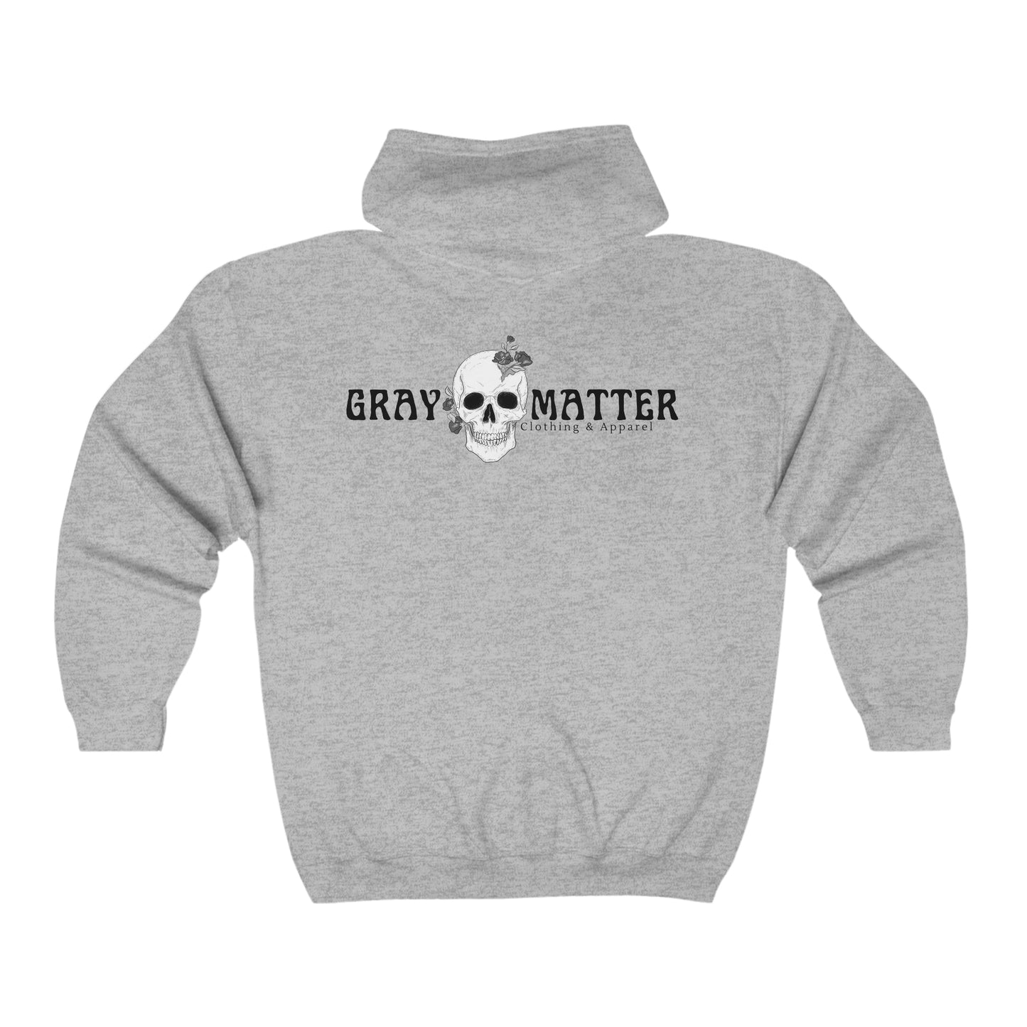 Gray Matter Zip-Up Hoodies Front & Back Graphic