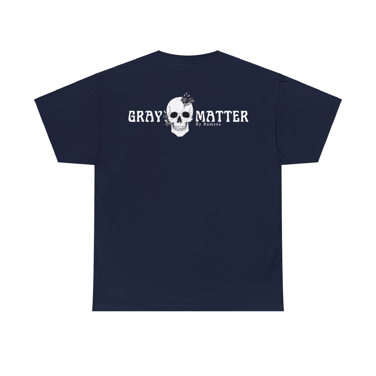 Gray Matter T-shirt Front and Back Graphic/White Label