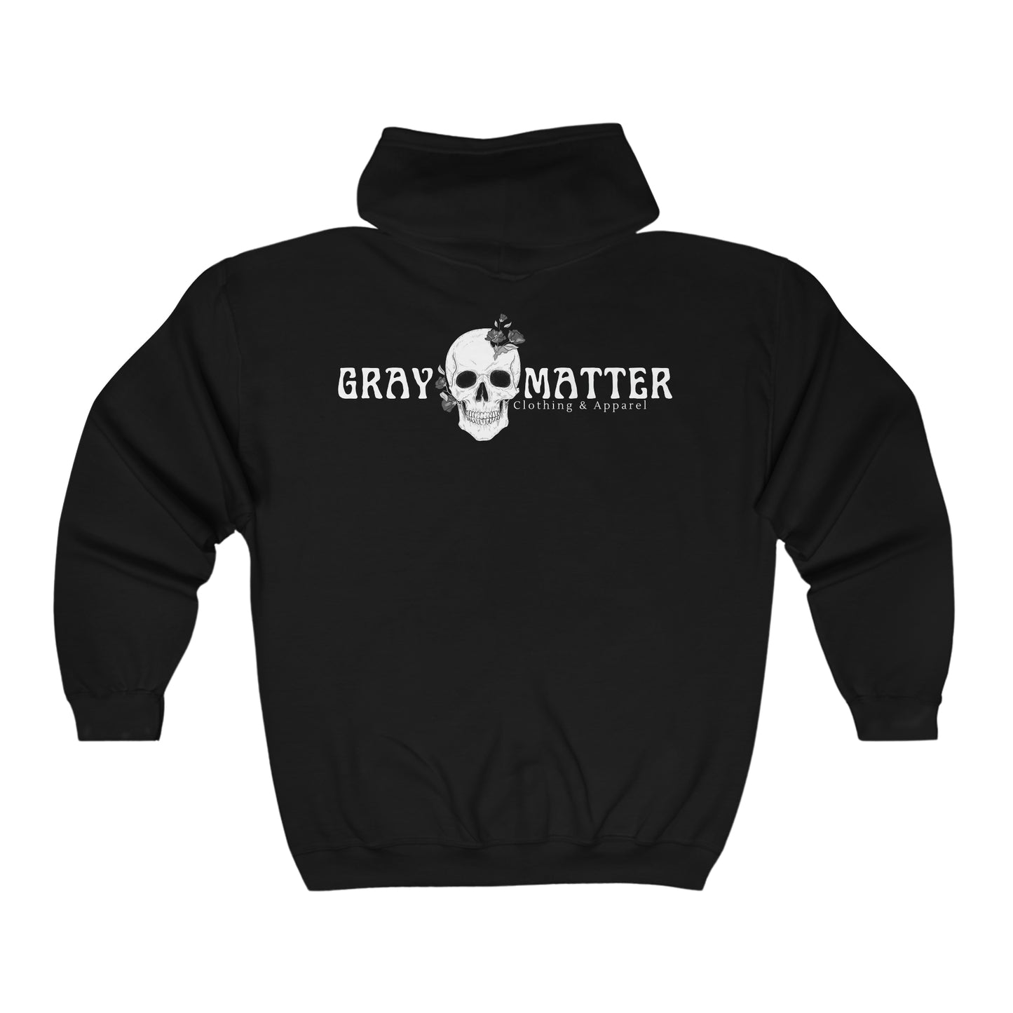 Gray Matter Zip-Up Hoodies Front & Back Graphic