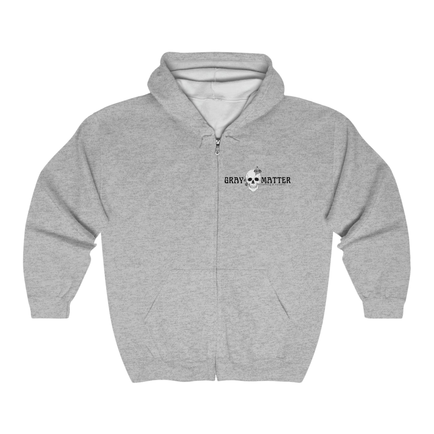 Gray Matter Zip-Up Hoodies Front & Back Graphic